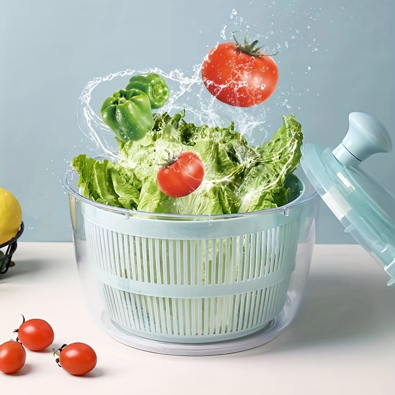 Get Kitchen Vegetable Rotating Cleaning Basket Vegetable Fruit Drainer  Salad Spinner Delivered