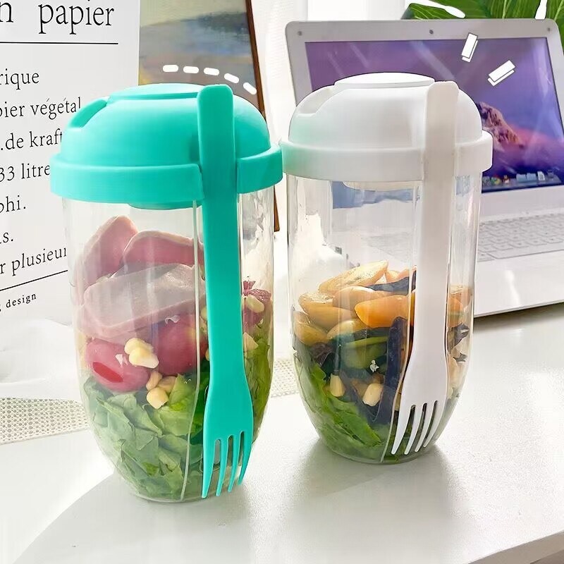 1pc Salad Cup, Portable Salad Meal Shaker Cup, Plastic Healthy Salad  Container Fork, Salad Dressing Holder, Salad Cup For Picnic Lunch Breakfast,  Kitchen Stuff, Kitchen Gadgets, Back To School Supplies 1070ml/36.2oz-  Fresh