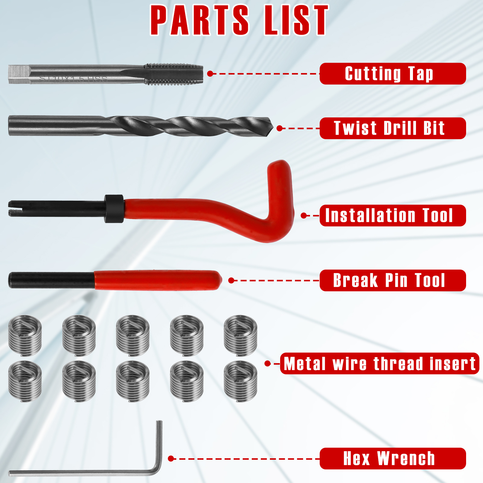 Professional Thread Repair Kit M High Speed Steel Helicoil Thread Repair Kit  For Metal Composites Polymer Metric Thread Repair Kit - Temu