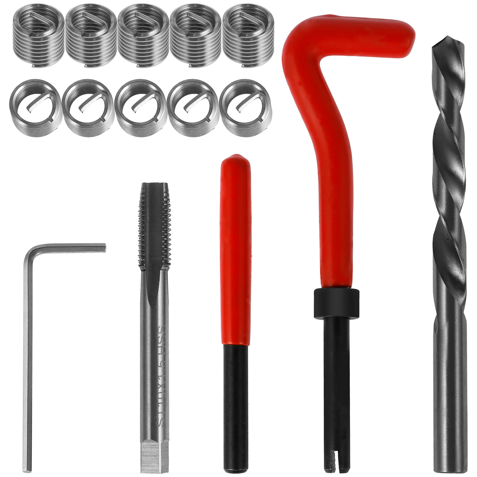 1set 1.4cm/0.55in Kit d'outils de réparation de filetage Helicoil