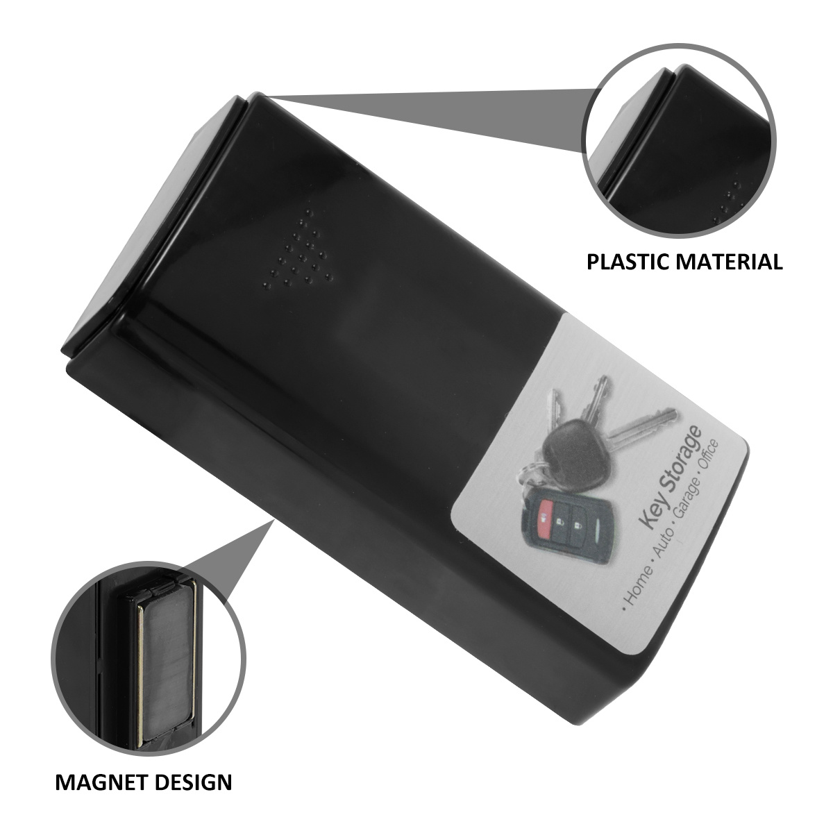 Magnetic Key Box Durable Black Plastic Key Cases Strong - Temu