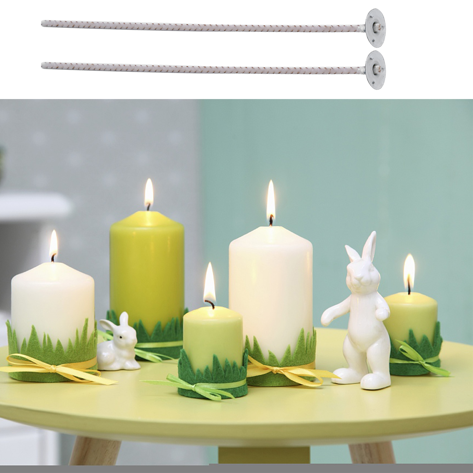 50pcs Candle Wood Wick With Sustainer Tab Candle For Diy Candle