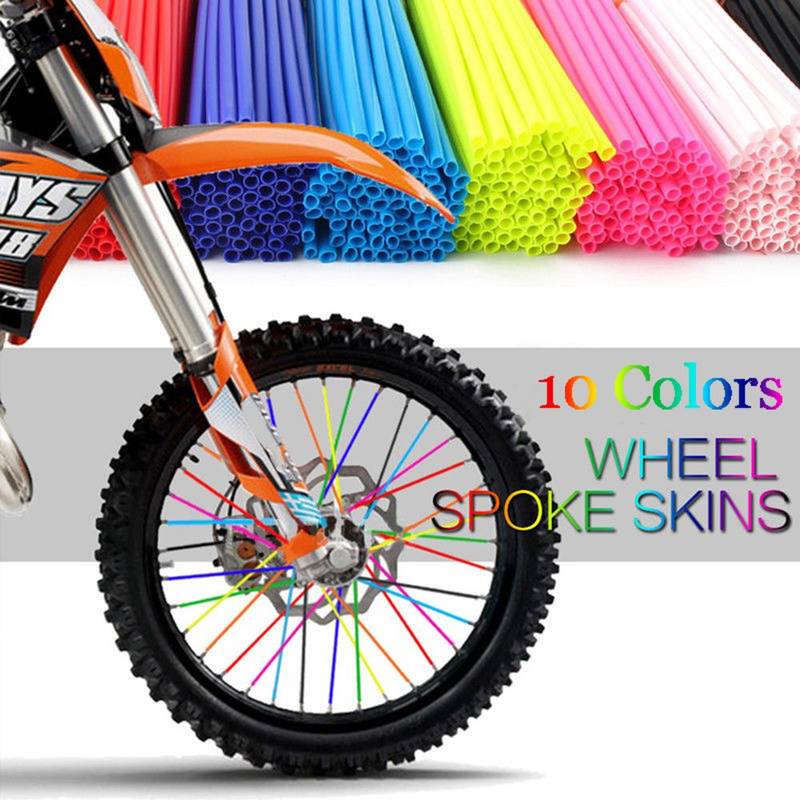 72-Pack Black Spoke Wraps For Dirt Bikes & Motorcycles – Rim Cover Skins