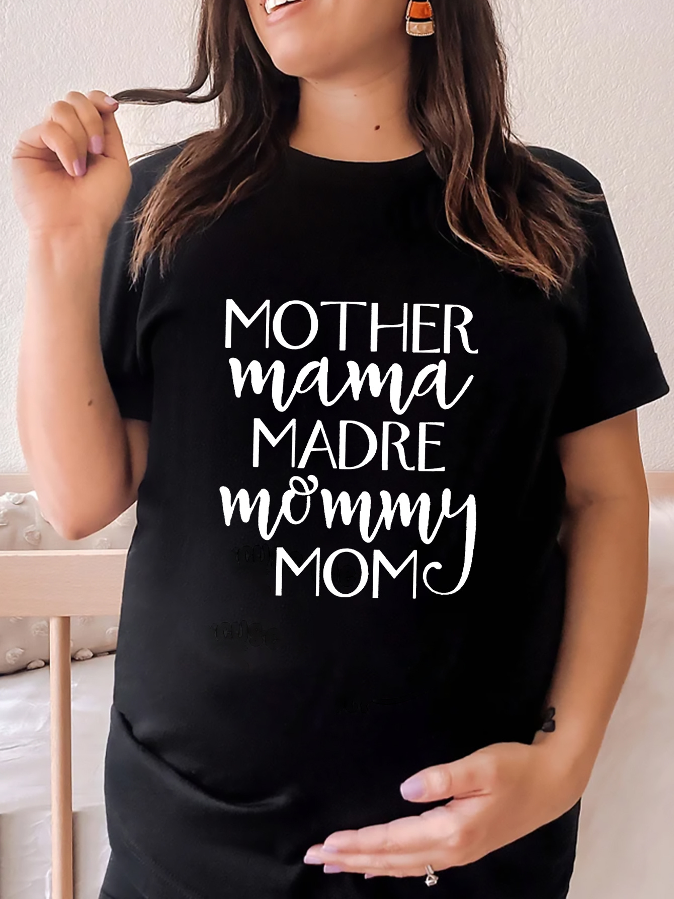 Camiseta Algodón Estampado Mamá Moda Maternidad Mujer Jersey