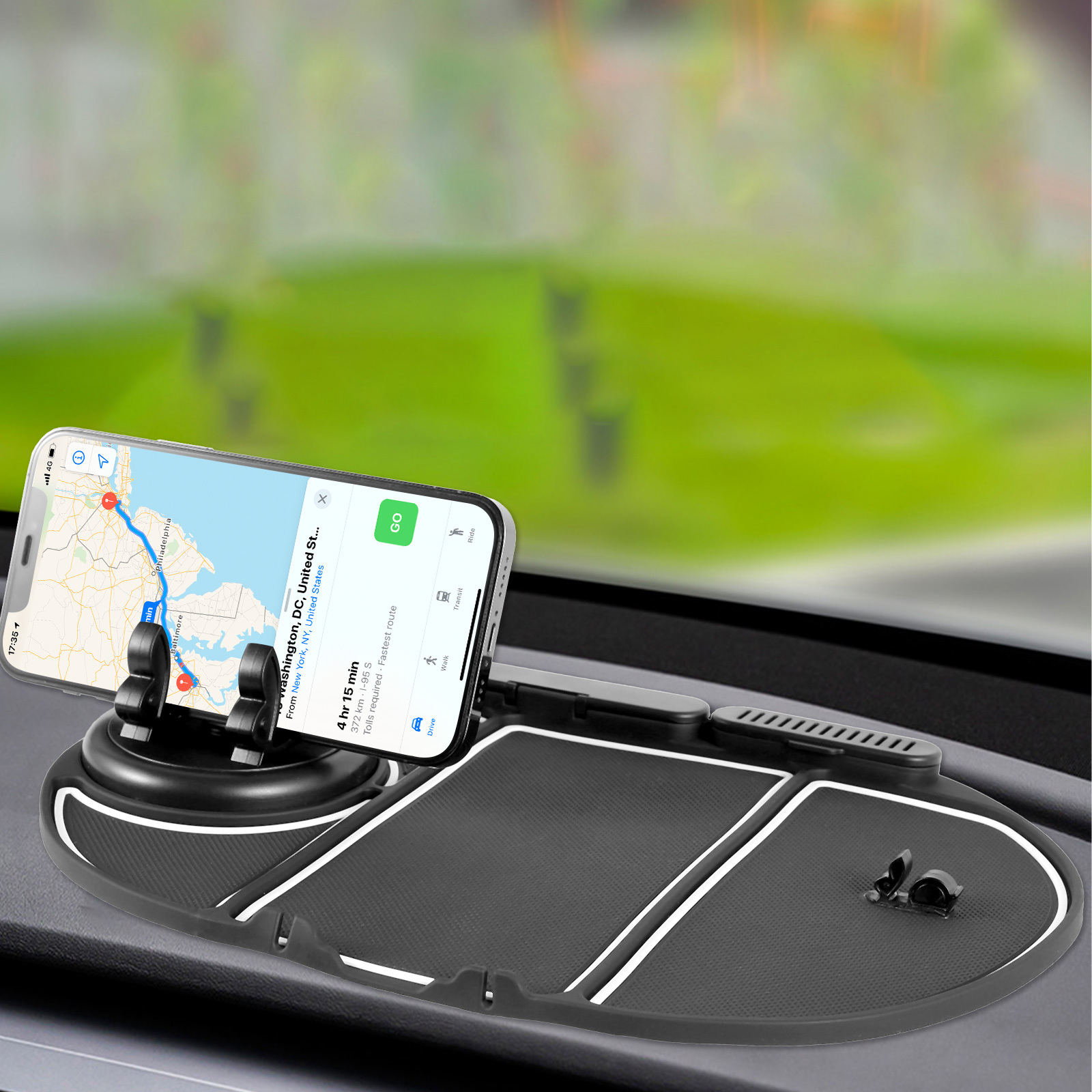 Antirutschmatte mit Handyhalterung,Rutschfestes Telefonpad 4 in  1,Multifunktionales Telefonpad Für Das Auto,360° drehbarer Handyhalter :  : Elektronik & Foto
