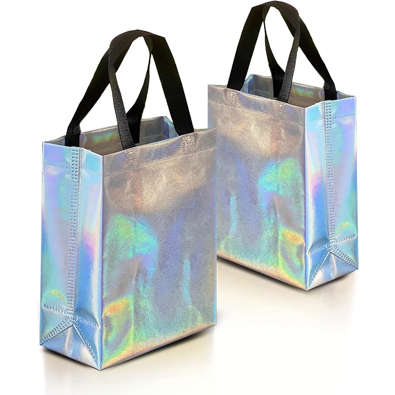 Iridescent Film Gift Bag With Twist Ties, Rainbow Laser Jewelry Bags ...