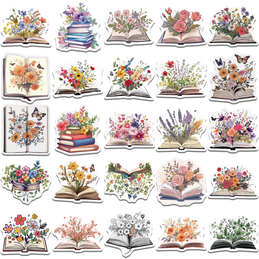 Flower Sticker Book Roll Waterproof Vinyl Stickers For Water - Temu