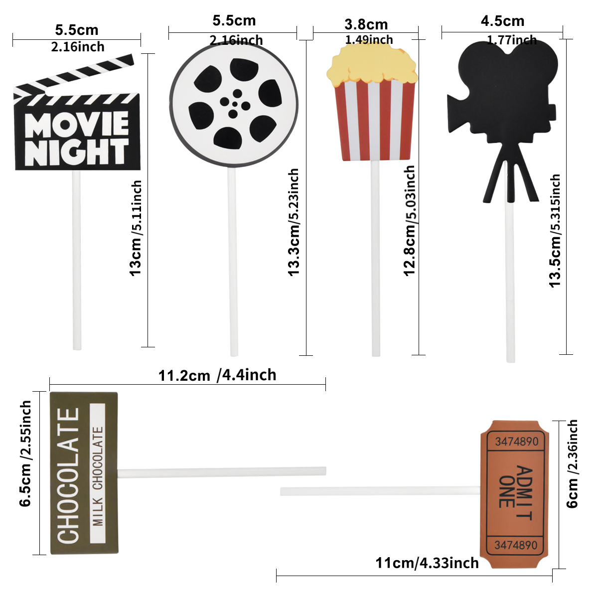 Buy Movie Night Cupcake Toppers, Movie Night Party, Movie Party