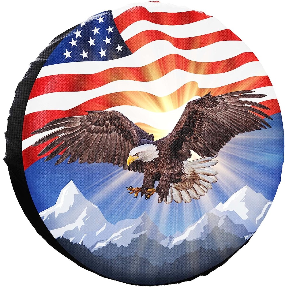 Spare Tire Cover American Eagle Flag Polyester Universal Waterproof  Corrosion Protection Wheel Covers For Trailer Rv Suv Truck And Many Vehicles  Shop Now For Limited-time Deals Temu Bahrain