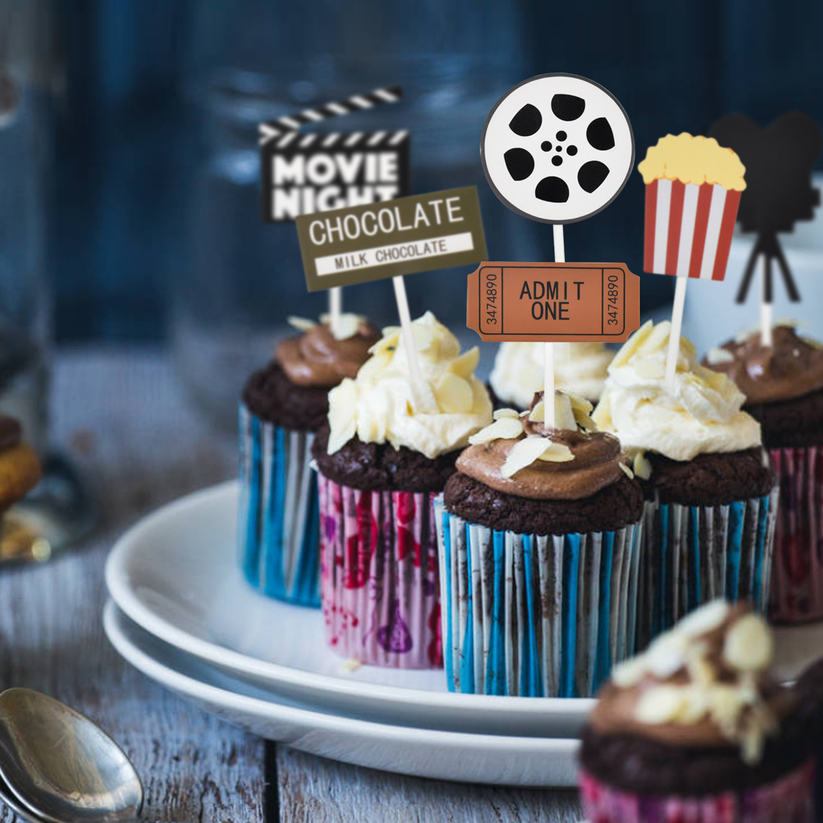 Buy Movie Night Theme Cupcake Topper