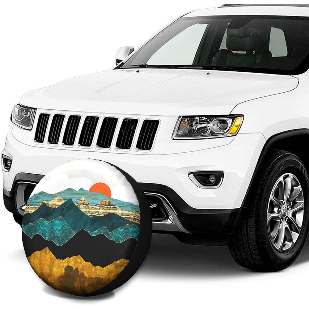 Mountains Nature Sunset Scenery Spare Tire Cover Universal Fit For Wrangler  Vehicles 14 15 16 17 Waterproof Dust Proof Tire Wheel Protector  Automotive Temu Bahrain