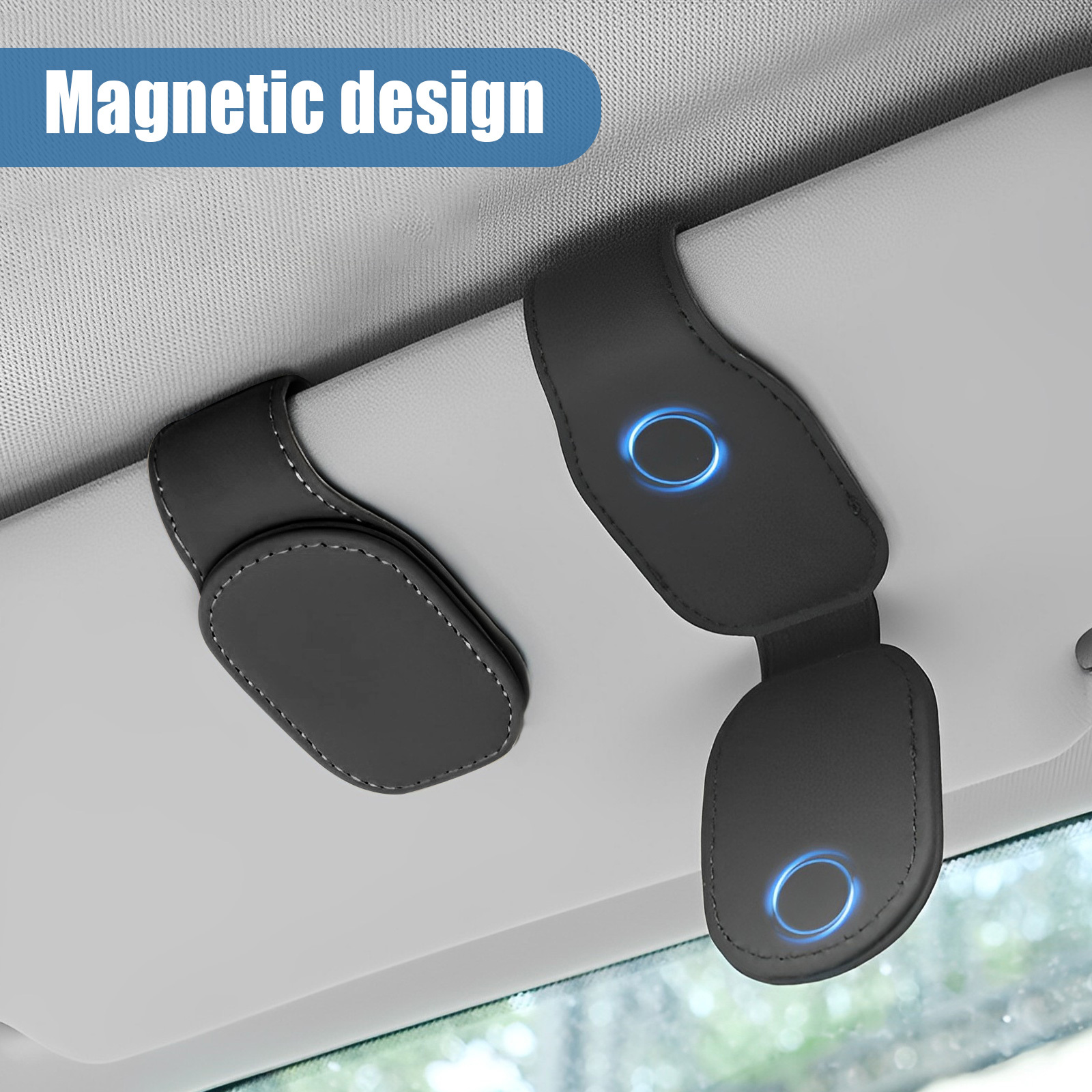 2pcs Magnetic Sunglasses Holders For Car Visor Pu Leather Sunglasses Holder  Clip Portable Car Sunglass Holder Easy To Use Eyeglass Hanger Clips, Don't  Miss These Great Deals