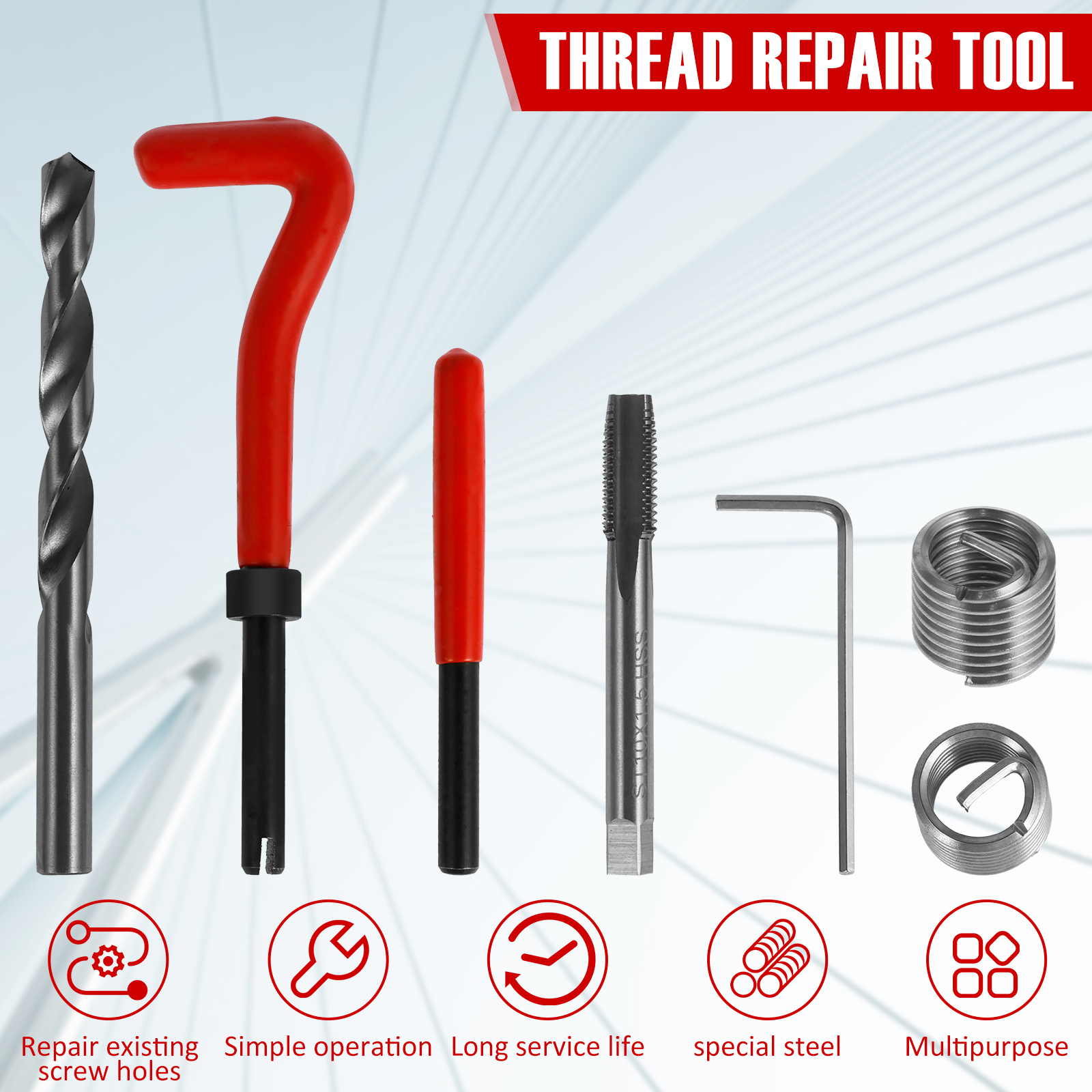 Professional Thread Repair Kit M High Speed Steel Helicoil - Temu
