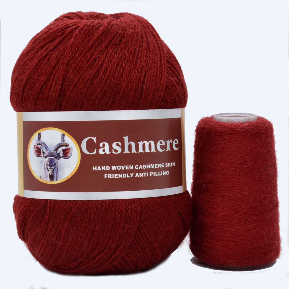 50g+20g Hand-Knitted Cashmere Yarn Anti-Pilling Wool Cashmere Middle Thick  Crochet Yarn Hand Knitting Sweater Hat Scarf Cashmere Thread (Color : 2)
