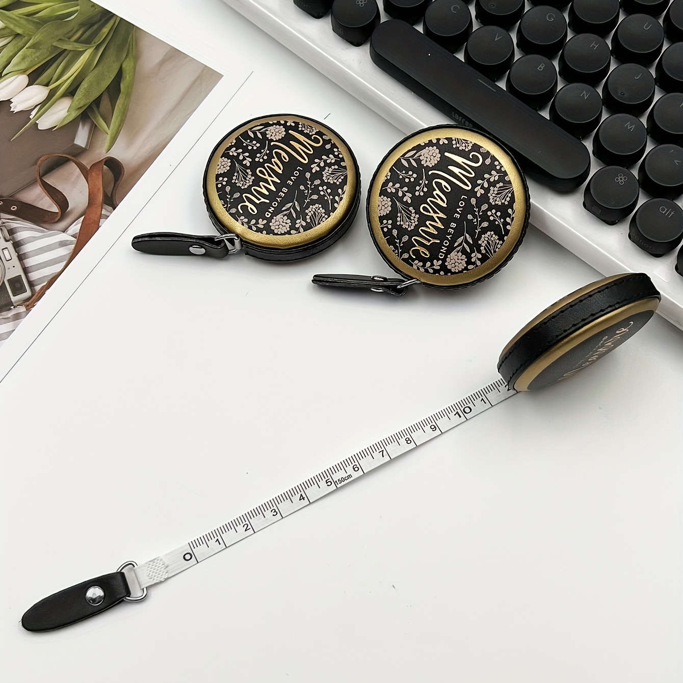 Portable Retractable Vintage Pu Leather Mini Tape Measure - Temu