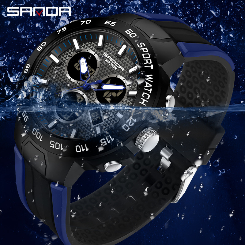 Sanda Fashion Montre Multifonctionnelle Montre lectronique