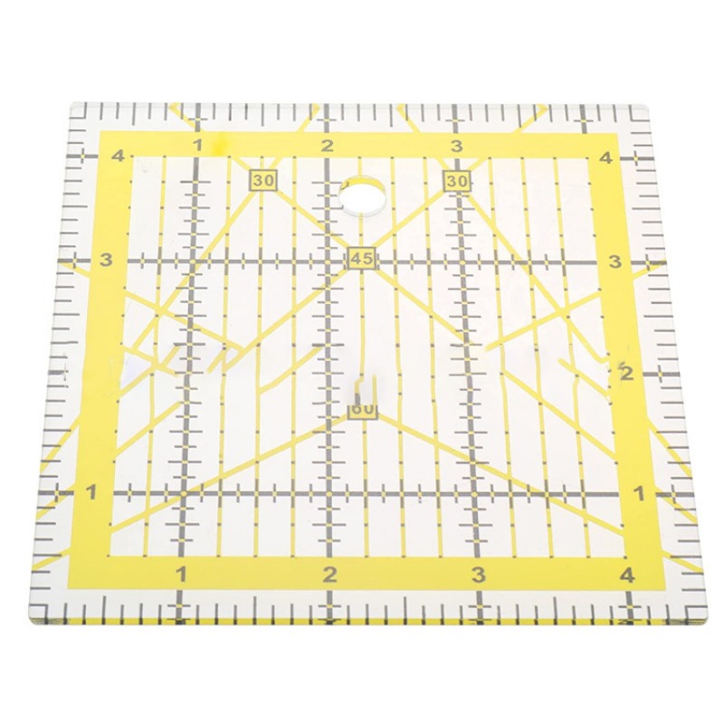 1pc Acrylic Quilting Ruler, Transparent Square Quilter Ruler Fabric Cutting  Ruler Clear Acrylic Ruler Ironing Ruler With Double Colored Grid Lines For