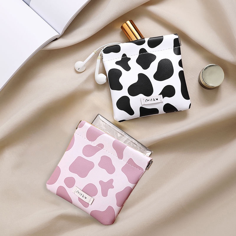 Pu Leather Mini Storage Bags, Portable Self-closing Mini Cosmetic Bag - Temu