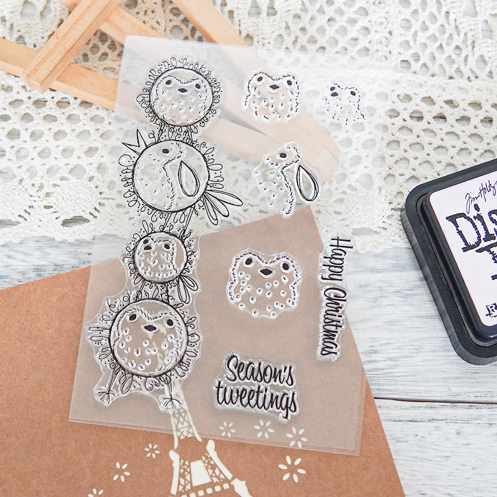 Clear Embossing Stamps for Crafting, Rubber Clear Stamp Silicone