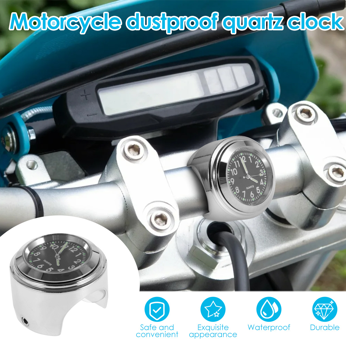 Montre de Guidon Horloge Pour Moto- Vélo 7-8 - 1 | Étanche | antichoc  ABI25