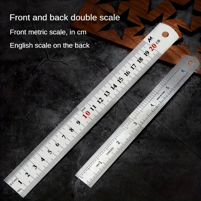 24 METAL RULER Long Measuring Marking Tool 60cm DOUBLE SIDE Metric  Imperial UK