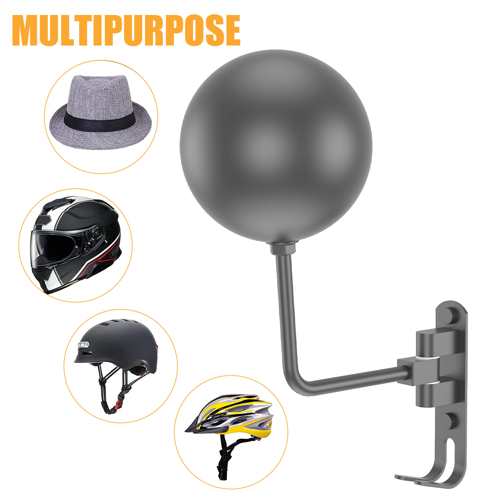 Soporte de pared para casco de motocicleta, colgador con rotación de 180 °,  gancho de almacenamiento, novedad - AliExpress