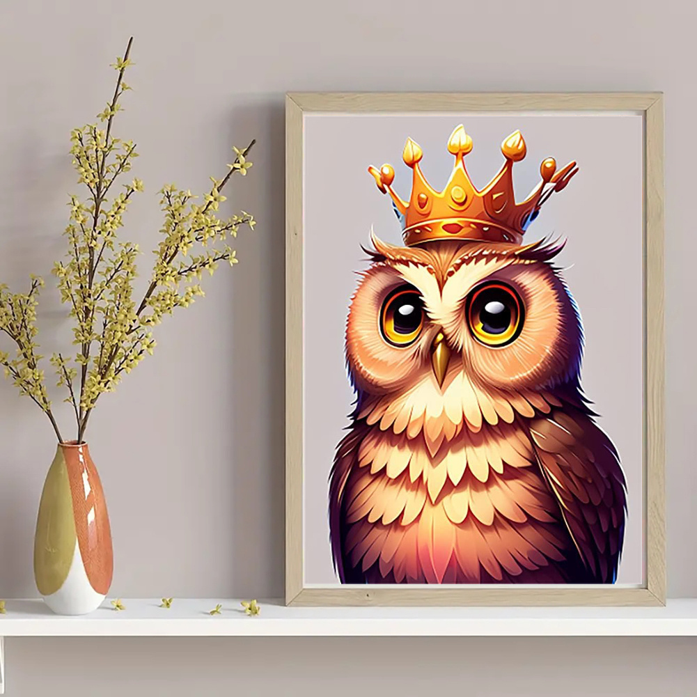 DIY Owl Diamond Painting Silly Portrait Design Embroidery Cute