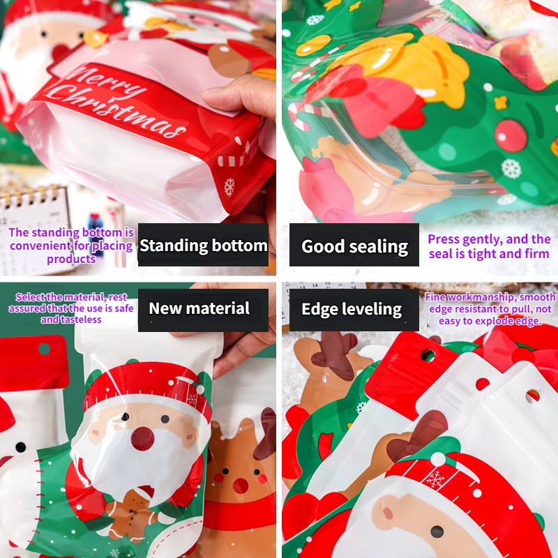 Christmas Decorative Socks Candy Packaging Ziplock Bag - Temu