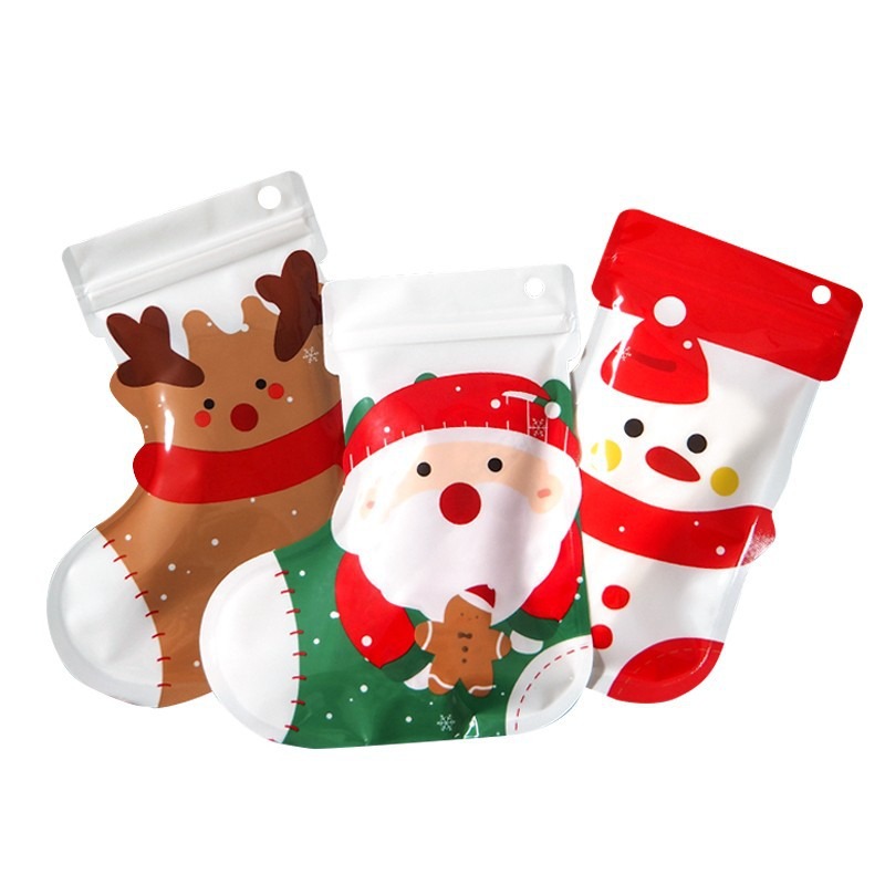 Christmas Decorative Socks Candy Packaging Ziplock Bag - Temu