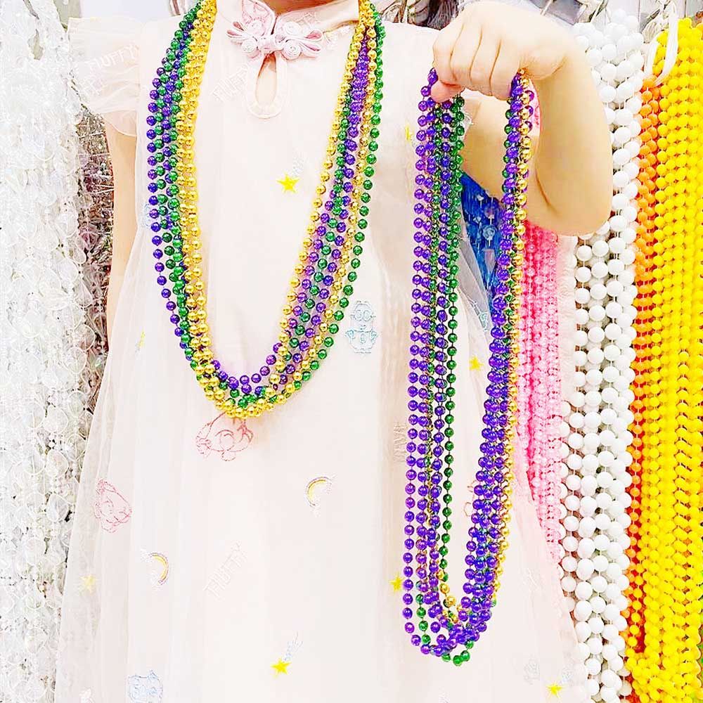 Mardi Gras Beads Round Metallic Colors St. Patrick's Day - Temu
