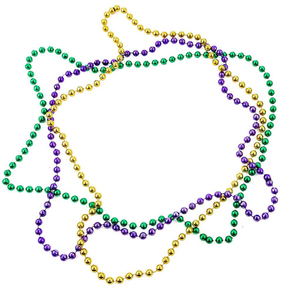 Assorted Colors Mardi Gras Beads Necklaces Plastic Beaded - Temu