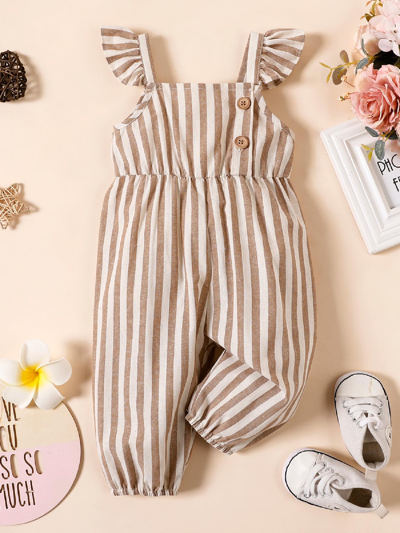 Combinaison sans manches beige imprimé fleuri bébé fille