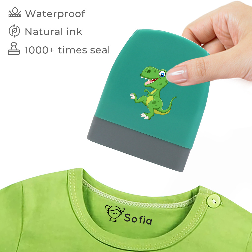  Name Stamp for Clothing Kids,Custom Name for Baby Student  Clothes Chapter Cartoon Children's Seal Cute for Kids,Waterproof Wash Not  Faded Stamp 4 Animal Styles (Girl White) : Office Products