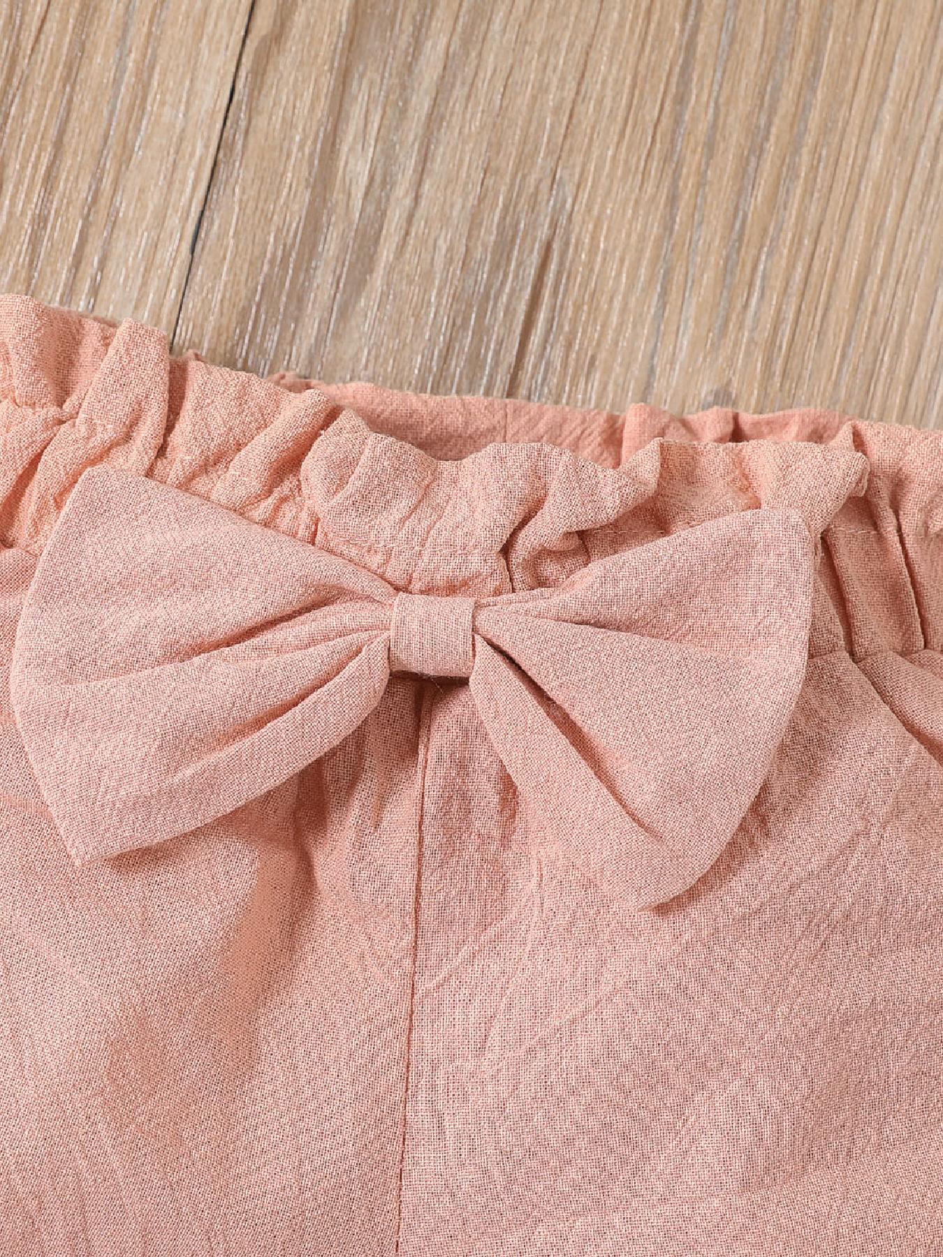 Baby Girl One Shoulder Tie Top - Pink