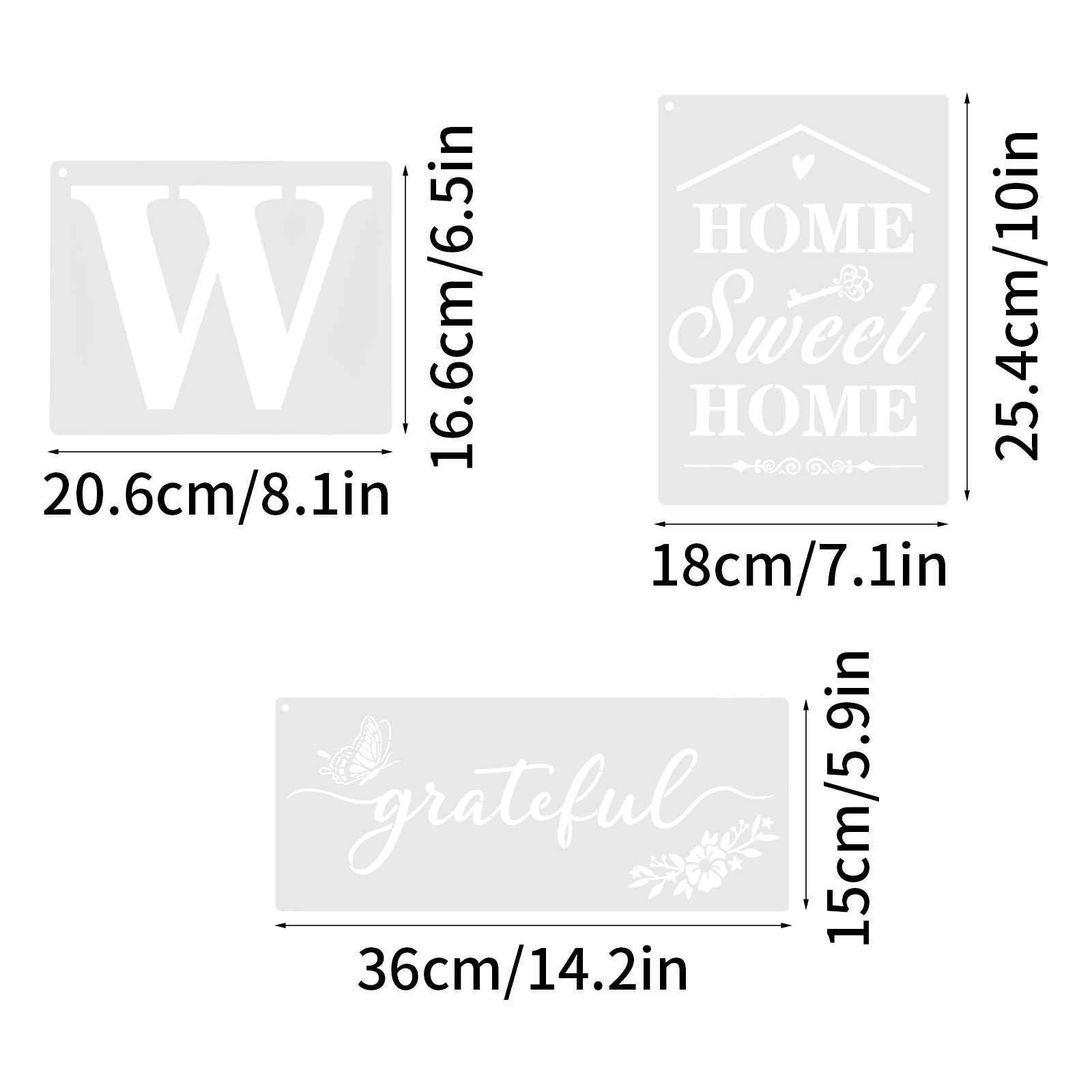 Vertical Stencils for Painting on Wood Signs, Welcome Home Sign Stencil,  Floral Stencil, Reusable Stencil, Furniture Painting Stencils 