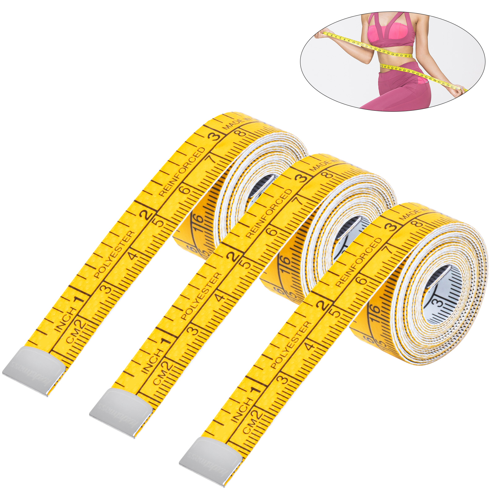 2 Pieces of 3 Meter (9.9 Ft) Double Scale Tape Measure, Body Sewing  Measurement Sewing Tailor Craft Ruler, Soft Measuring Tape for Body Fabric  Sewing Tailor Cloth Knitting 