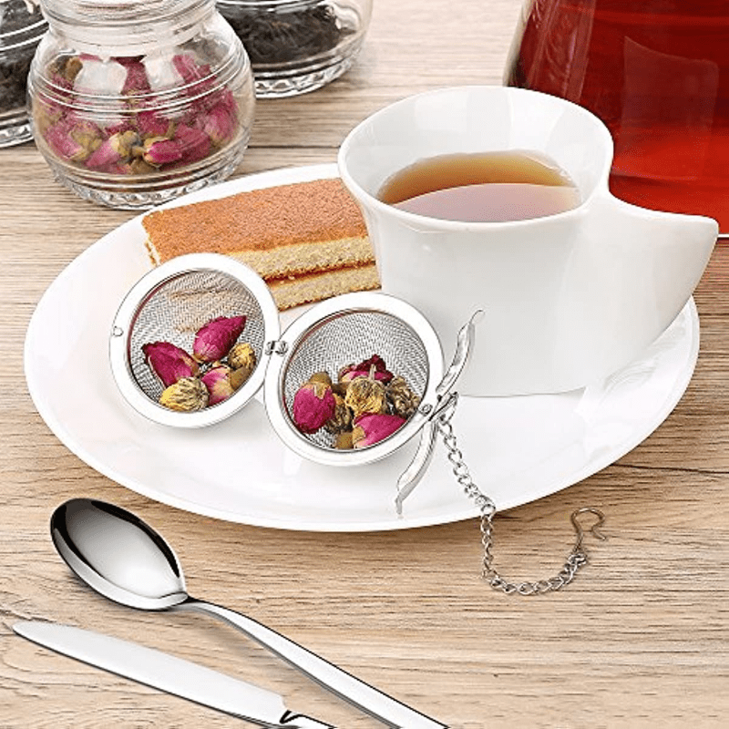 Infusor de té Leden para té de hojas sueltas Bola de colador de té lindo Filtro  de té de malla extra fina de acero inoxidable para taza Mango de silicona  Gris Vhermosa