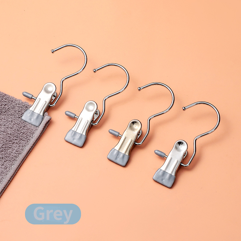 Large Hook Clip Set 3PCS Curtain Clips with Hooks Portable Metal Drying Clip  Hanger for Bras Socks Towels Underwear New 