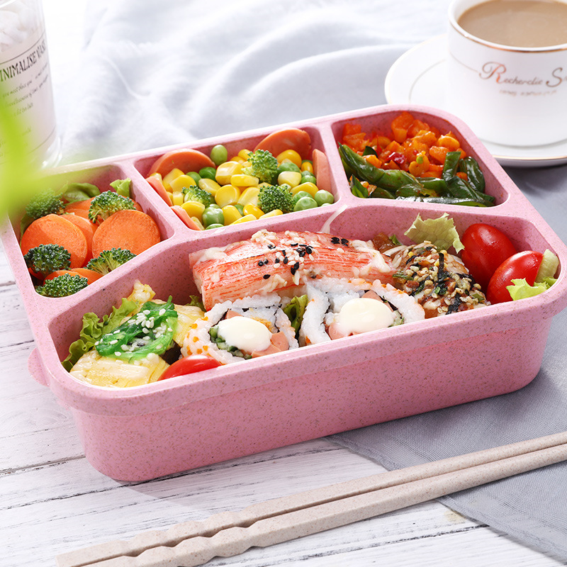 Luriseminger Bento Lunch box?4 Compartment Snack containers?divided Snack box?meal Prep Lunch Containers for kids/toddle/adul