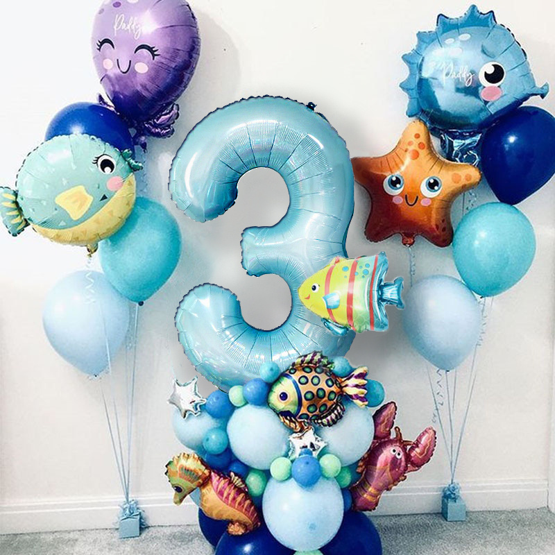 Sea Ocean World Animal Balloons Set 1st Birthday Decorations - Temu Canada