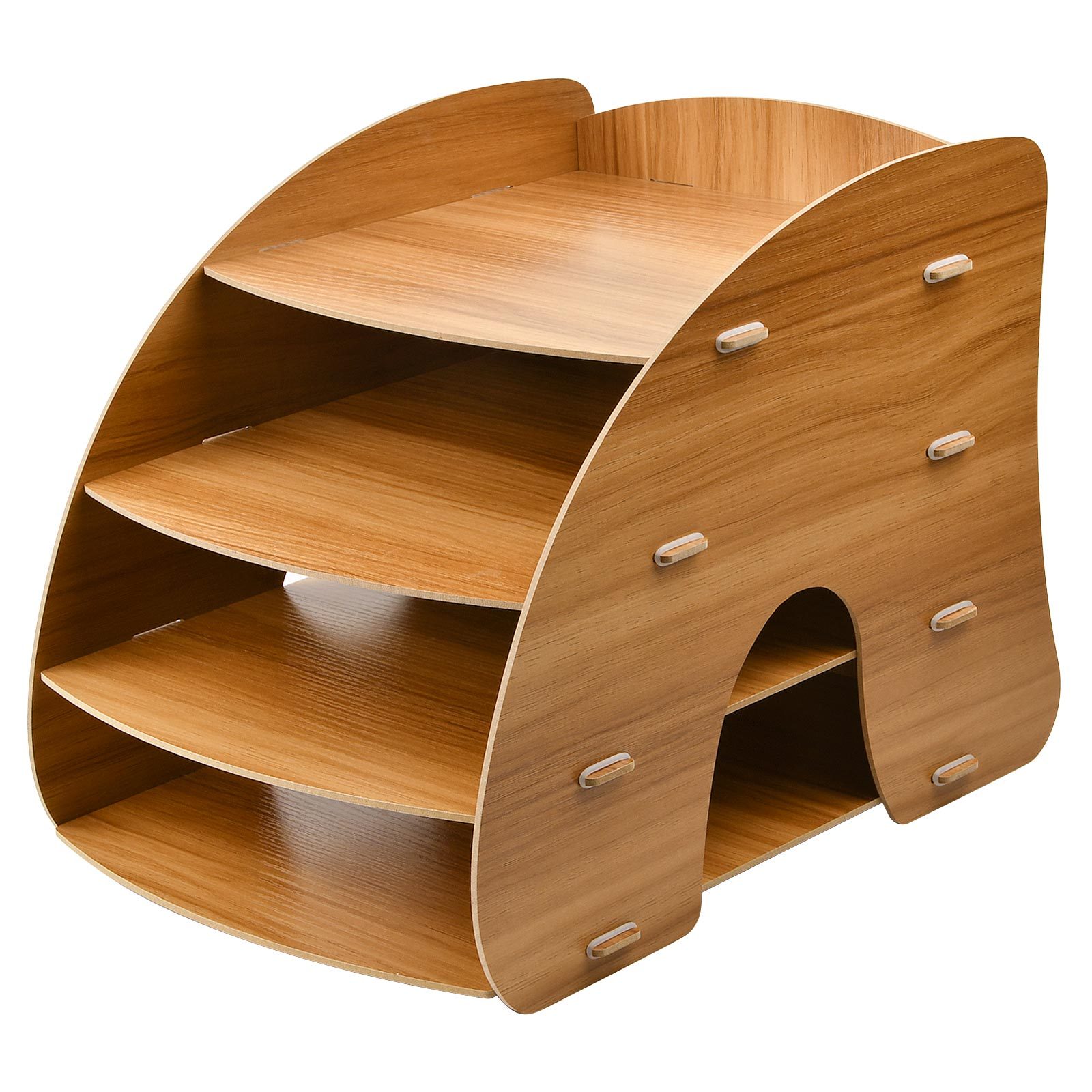Wooden Desk Storage Document Organizer 4 Layers Office A4 - Temu