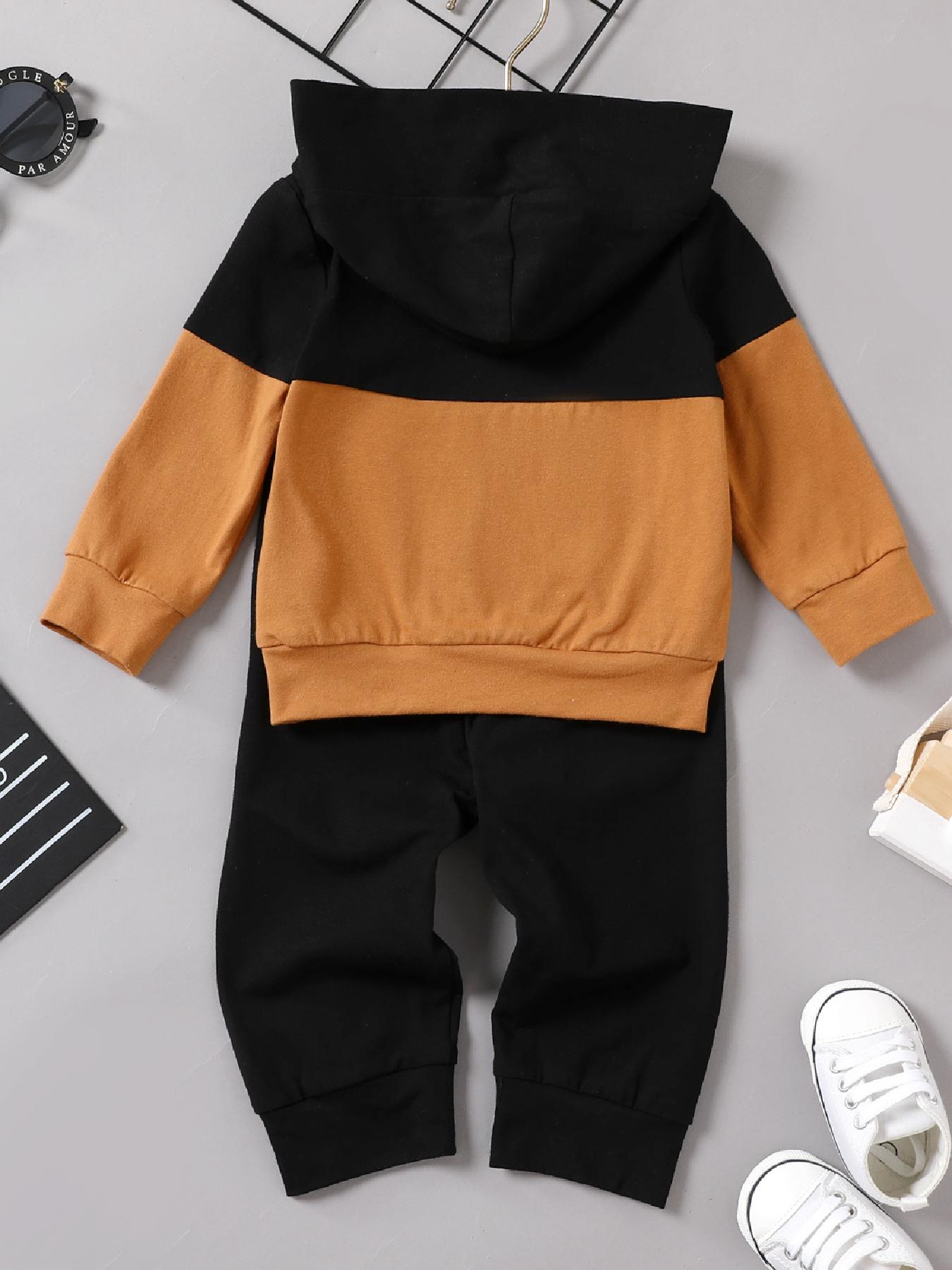 2pcs Baby Colorblock Long-sleeve Sweatshirt and Sweatpants Set
