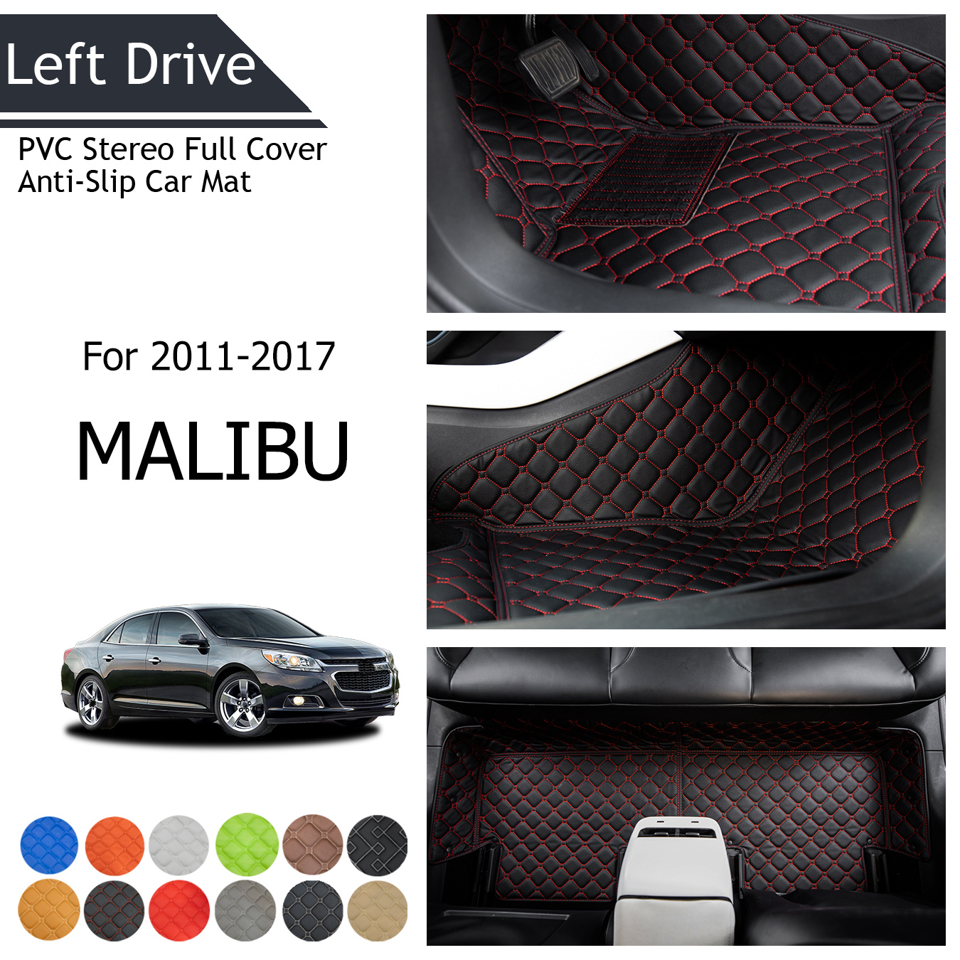 

Tegart[lhd]fits For Chevrolet Malibu 2011-2017 3 Layer Pvc Stereo Full Cover Anti-slip Car Mats