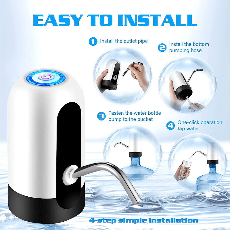 Dispensador de agua eléctrico, dispensador automático de agua, dispensador  de agua para botella de 5 galones, carga USB, interruptor de botella de