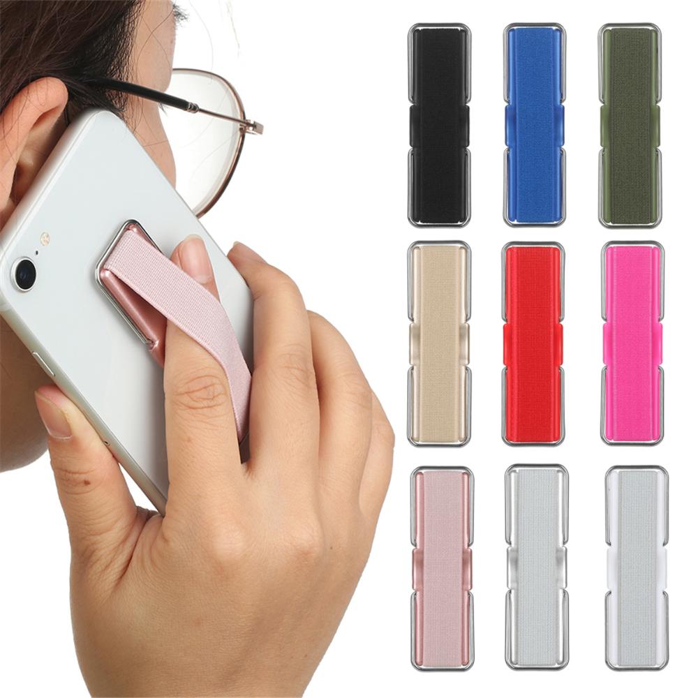 Correa de teléfono de 6 piezas, agarre telescópico para teléfono celular,  soporte universal para la mayoría de teléfonos inteligentes (negro, rosado)