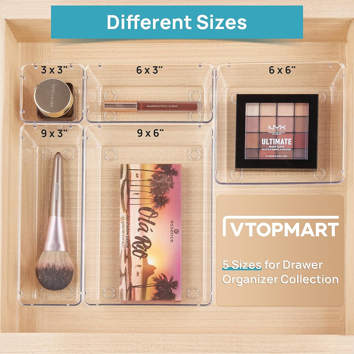 3pcs Box Narrow Storage Box Clear Organizer Box Clear Boxes for Storage  Cosmetics Storage Box 3 Piece Set Light Luxury The Pet/667 (Color :  Assorted Colorx3pcs, Size : 25X10X9.5CMx3pcs) : : Home