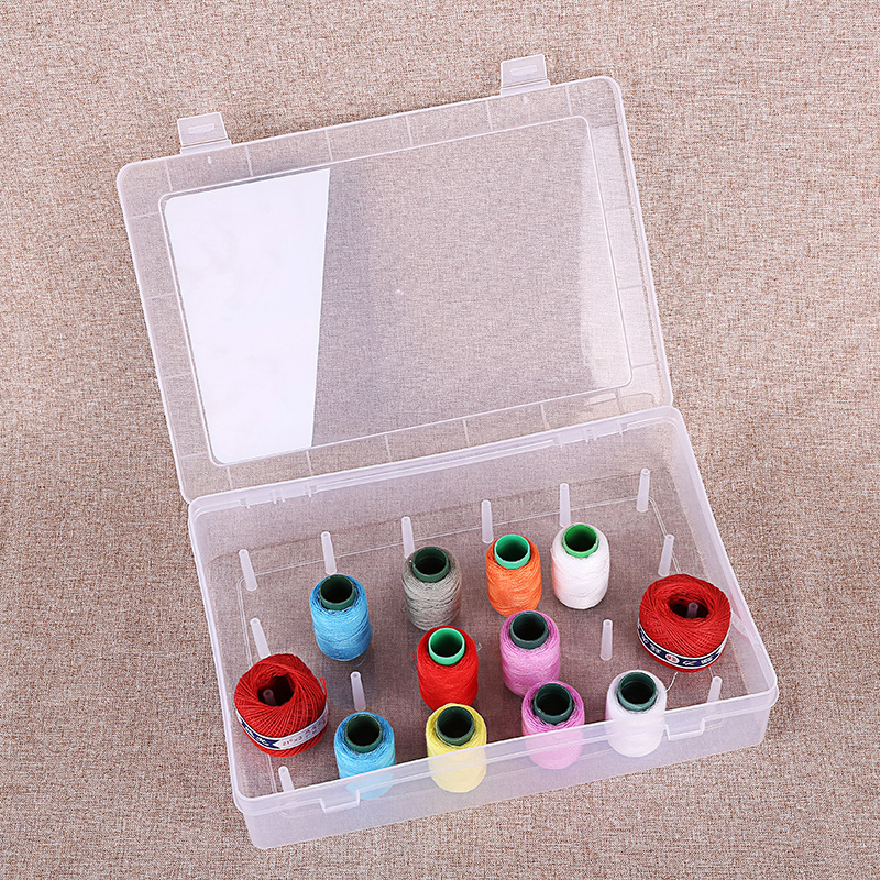 Sewing Thread Storage Box 42 Pieces Spools Bobbin Carrying Case