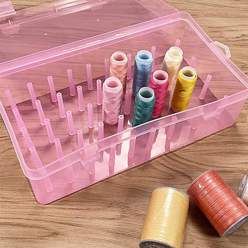 42 Axis Sewing Threads Box Bobbins Storage Case Transparent - Temu