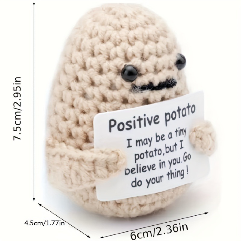 Positive Potato, Positive Potato Crochet Doll Knitted Potato Toy with  Positive Card, Encouragement Gifts Funny Gifts for Birthday Gifts Home  Decor