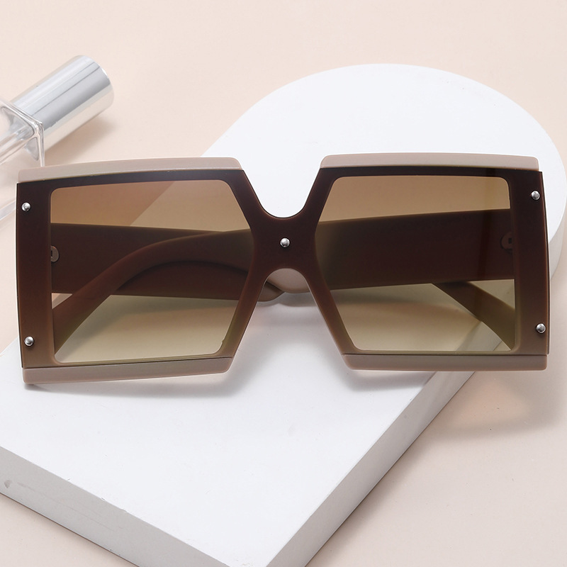 1pc Fashion Luxury Brand Square Sunglasses Men's Retro Oversized Sunglasses Big Frame Sun Shade Black UV400,Temu